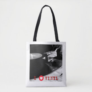 Ik hou van vinyl canvas tas