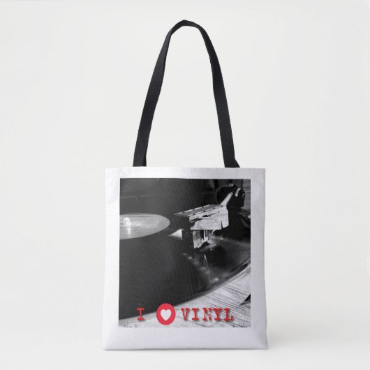 Ik hou van vinyl canvas tas (Voorkant)
