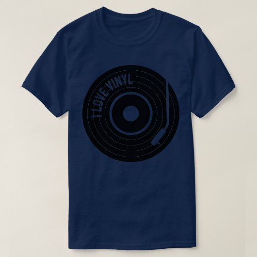 Ik hou van Vinyl Record Player T-shirt (Design voorkant)