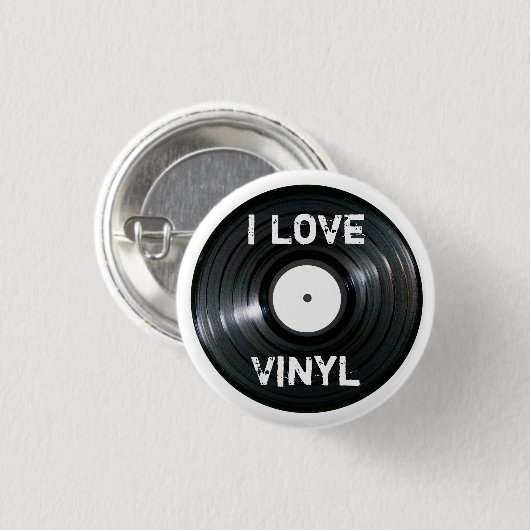Ik hou van vinylplaat Button (Voorkant /achterkant)