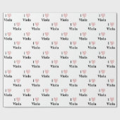 Ik hou van Viola Alto Clef Rood Hart van Muzieknot Cadeaupapier (Vlak)