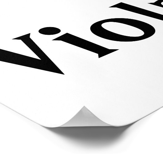 Ik hou van Viola Alto Clef Rood Hart van Muzieknot Poster (Hoek)