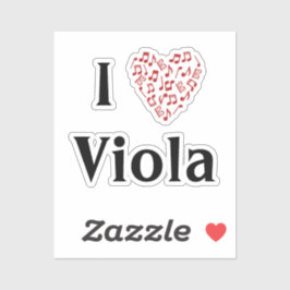Ik hou van Viola Alto Clef Rood Hart van Muzieknot Sticker