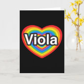 Ik hou van Viola. Ik hou van je Viola. Hart Kaart (Gele Bloem)