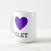 Ik hou van violet koffiemok (Voorkant links)