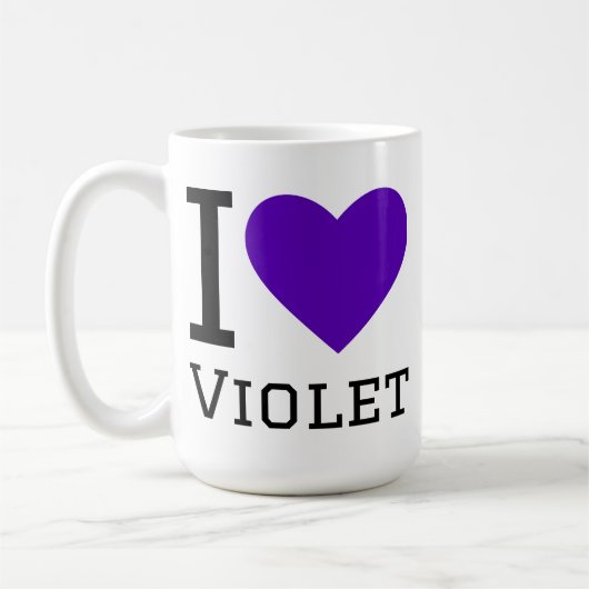 Ik hou van violet koffiemok (Links)