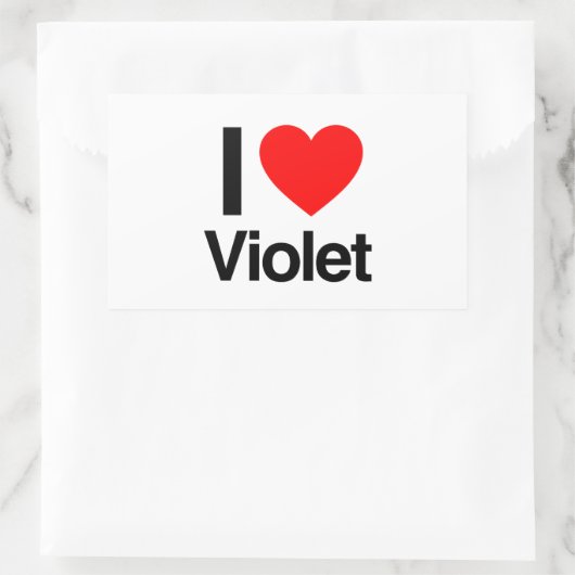 ik hou van violet rechthoekige sticker (Tas)