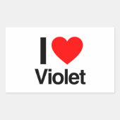 ik hou van violet rechthoekige sticker (Voorkant)