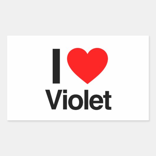 ik hou van violet rechthoekige sticker (Voorkant)