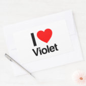 ik hou van violet rechthoekige sticker (Envelop)