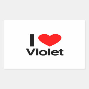 ik hou van violet rechthoekige sticker