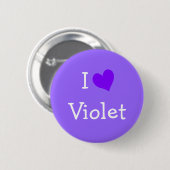 Ik hou van Violet Ronde Button 5,7 Cm (Voorkant /achterkant)