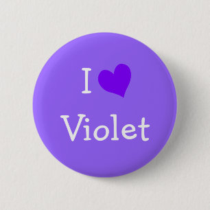 Ik hou van Violet Ronde Button 5,7 Cm