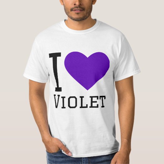 Ik hou van violet t-shirt (Voorkant)