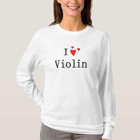 Ik hou van Violin T-shirt (Voorkant)
