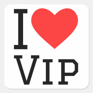 Ik hou van vip vierkante sticker