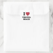 Ik hou van Virginia Beach Virginia Vierkante Sticker (Tas)