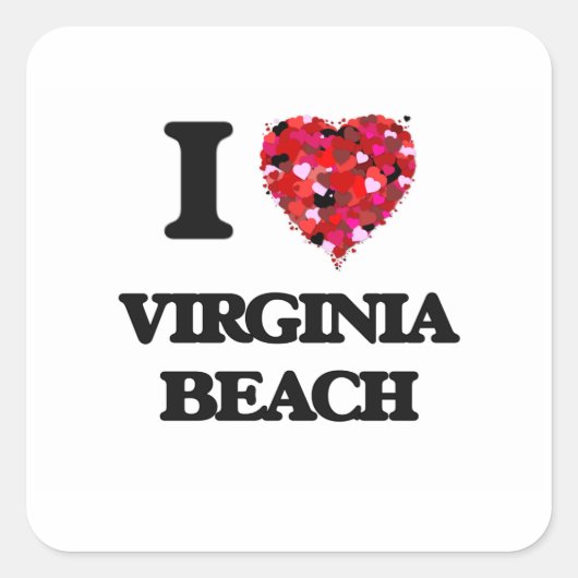 Ik hou van Virginia Beach Virginia Vierkante Sticker (Voorkant)