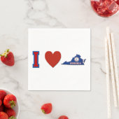 Ik hou van Virginia Heart State Flag Paper Party Servetten (Insitu)