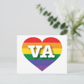 Ik hou van Virginia Rainbow Heart Briefkaart (Staand voorkant)