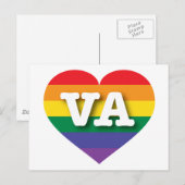 Ik hou van Virginia Rainbow Heart Briefkaart (Voorkant / Achterkant)