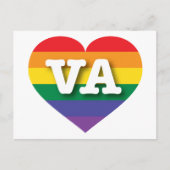 Ik hou van Virginia Rainbow Heart Briefkaart (Voorkant)