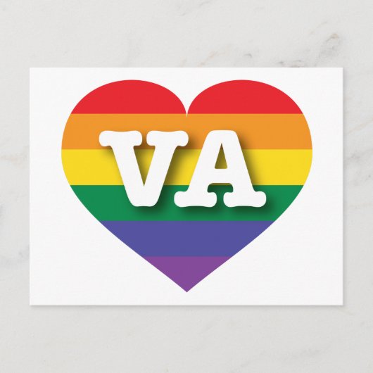 Ik hou van Virginia Rainbow Heart Briefkaart (Voorkant)