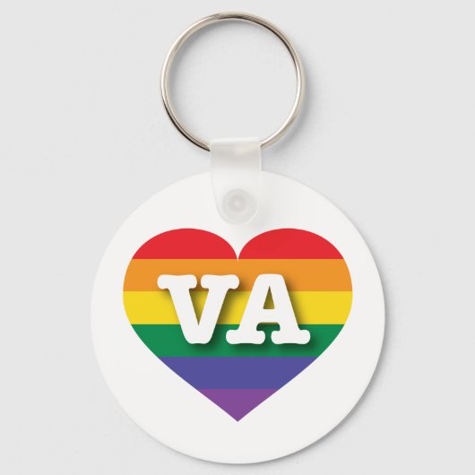 Ik hou van Virginia Rainbow Heart Sleutelhanger (Voorkant)