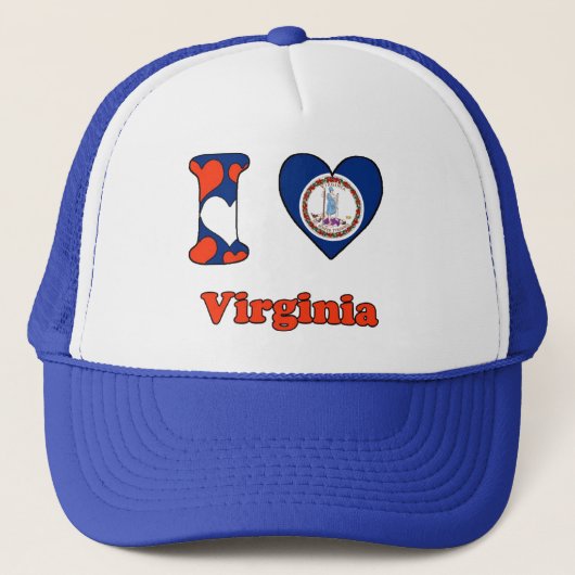 Ik hou van Virginia Trucker Pet (Voorkant)