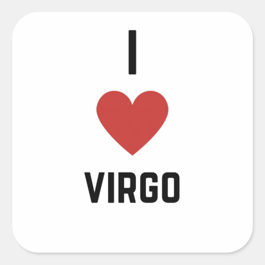 Ik hou van Virgo Zodiac Vierkante Sticker (Voorkant)