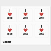 Ik hou van Virgo Zodiac Vierkante Sticker (Vel)