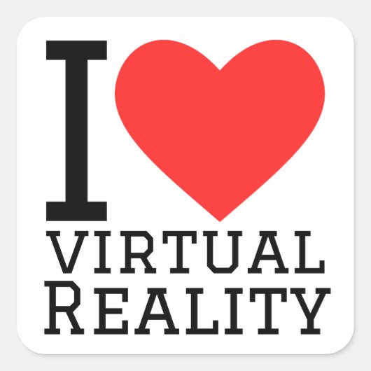 Ik hou van virtual reality vierkante sticker (Voorkant)