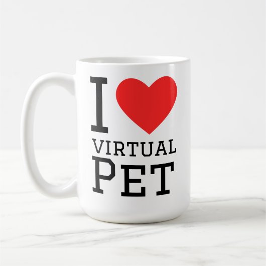 Ik hou van virtueel huisdier koffiemok (Links)