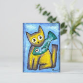 Ik hou van vis briefkaart (Staand voorkant)