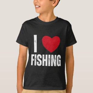 Ik hou van vissen cadeaus voor kinderen vissen man t-shirt