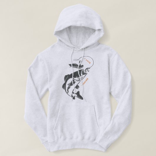 Ik hou van vissen hoodie (Design voorkant)