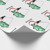 Ik hou van vissen met een rood hart cadeaupapier (Hoek)