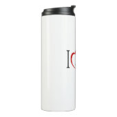 Ik hou van vissen met een rood hart thermosbeker (Gedraaid links)