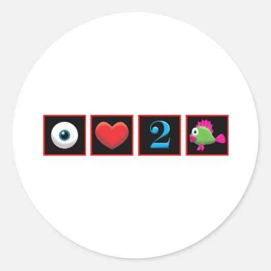 IK HOU VAN VISSEN RONDE STICKER (Voorkant)