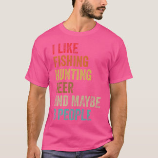 Ik hou van Vissend bier misschien 3 mensen jager T-shirt