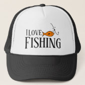 Ik hou van Vissende Trucker Hat Pet (Voorkant)