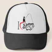Ik hou van Vissende Trucker Hat Pet (Voorkant)