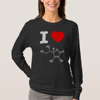 Ik hou van vitamine C huidverzorgingsingrediënten T-shirt