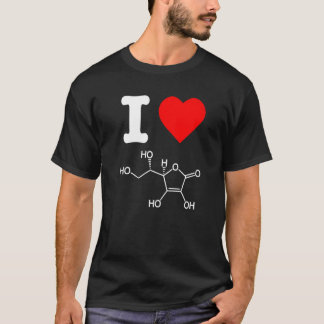Ik hou van vitamine C huidverzorgingsingrediënten T-shirt