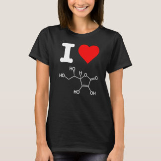 Ik hou van vitamine C huidverzorgingsingrediënten T-shirt