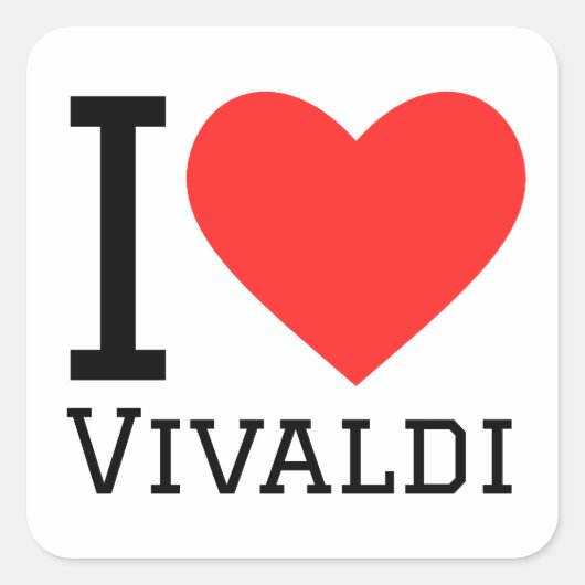 Ik hou van vivaldi vierkante sticker (Voorkant)