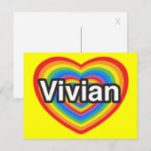 Ik hou van Vivian. Ik hou van je Vivian. Hart Briefkaart (Voorkant / Achterkant)