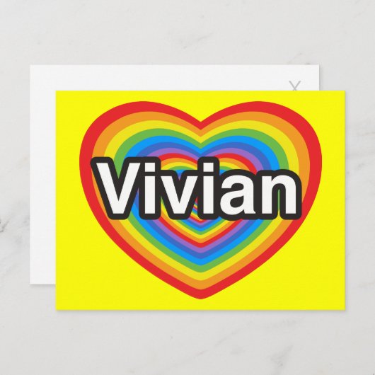 Ik hou van Vivian. Ik hou van je Vivian. Hart Briefkaart (Voorkant / Achterkant)
