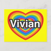 Ik hou van Vivian. Ik hou van je Vivian. Hart Briefkaart (Voorkant)