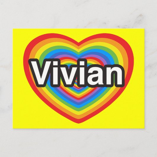 Ik hou van Vivian. Ik hou van je Vivian. Hart Briefkaart (Voorkant)